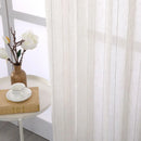 Voilage tulle flammé à rayures style naturel salon chambre