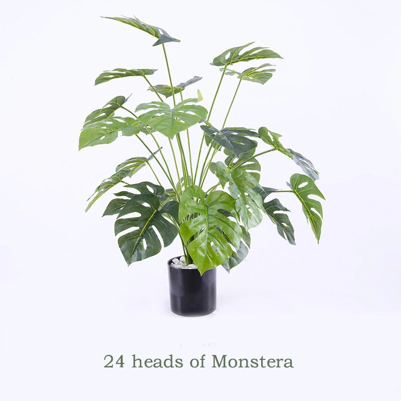 plantes monstera artificielles pour décoration tropicale et festive - vue 4 sur 10
