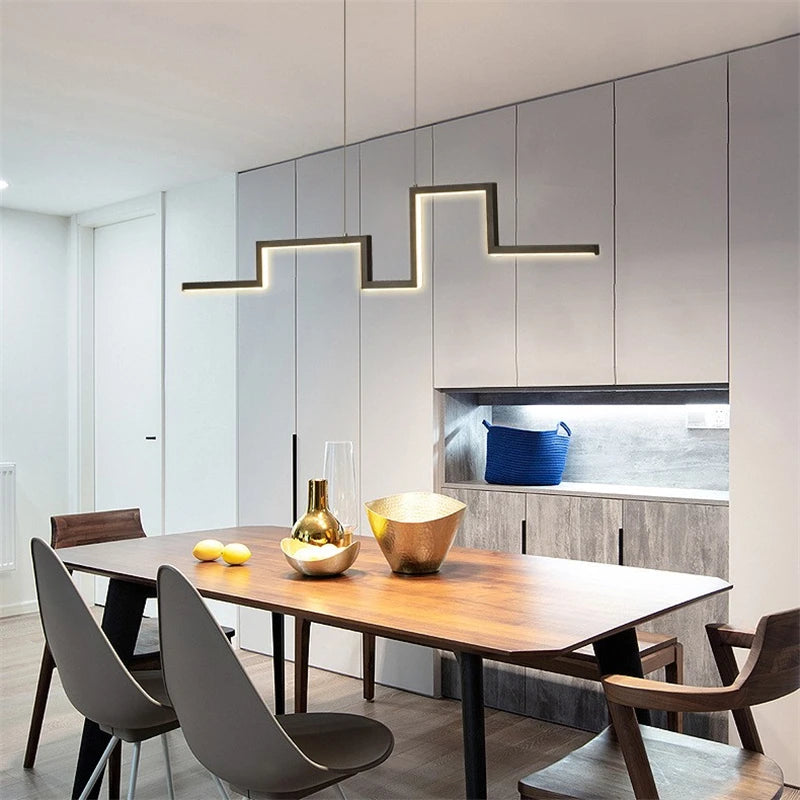 lustre géométrique post-moderne nordique led pour restaurant - vue 3 sur 8