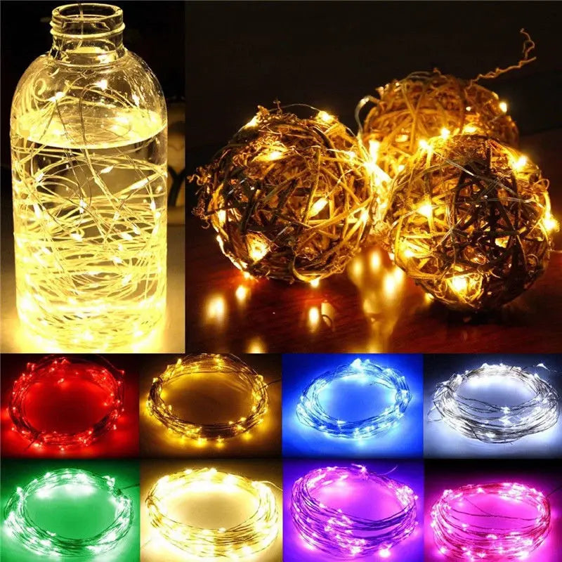 guirlande lumineuse led en fil de cuivre pour décorations de fête - vue 4 sur 15