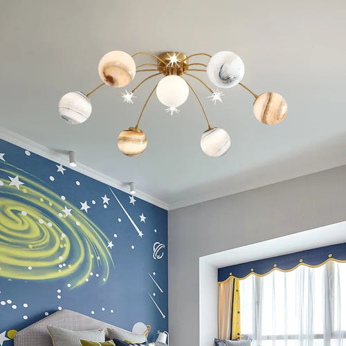 lustre enfant en verre design lumineux pour chambre - vue 3 sur 7