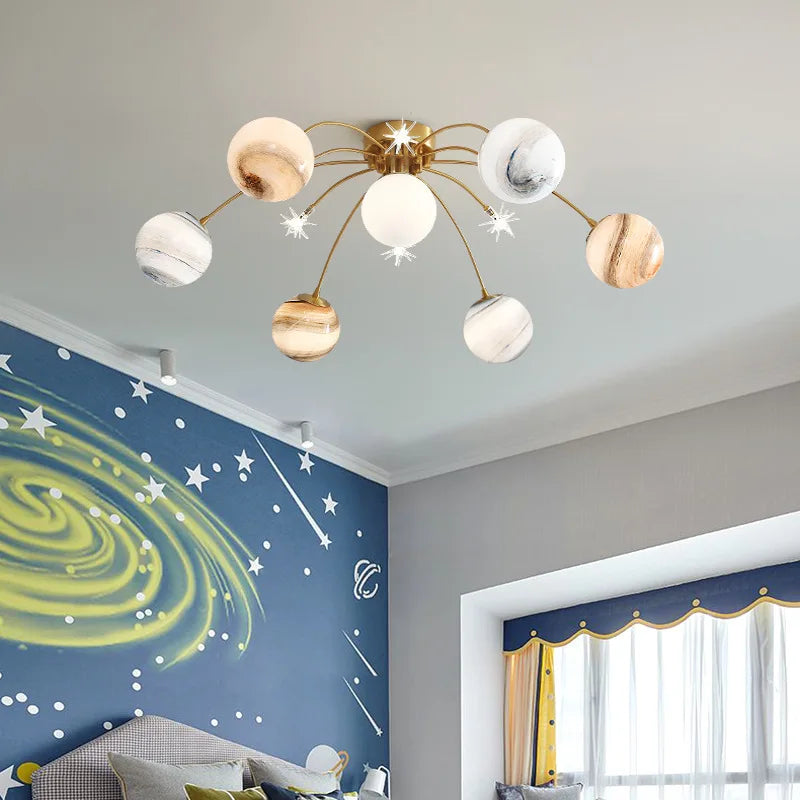 lustre enfant en verre design lumineux pour chambre - vue 3 sur 7
