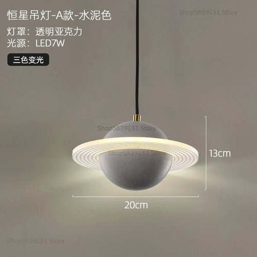 suspension modernes en ciment led pour restaurant barre lumineuse - vue 9 sur 23