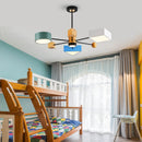 lustre bois moderne nordique salle manger chambre enfants
