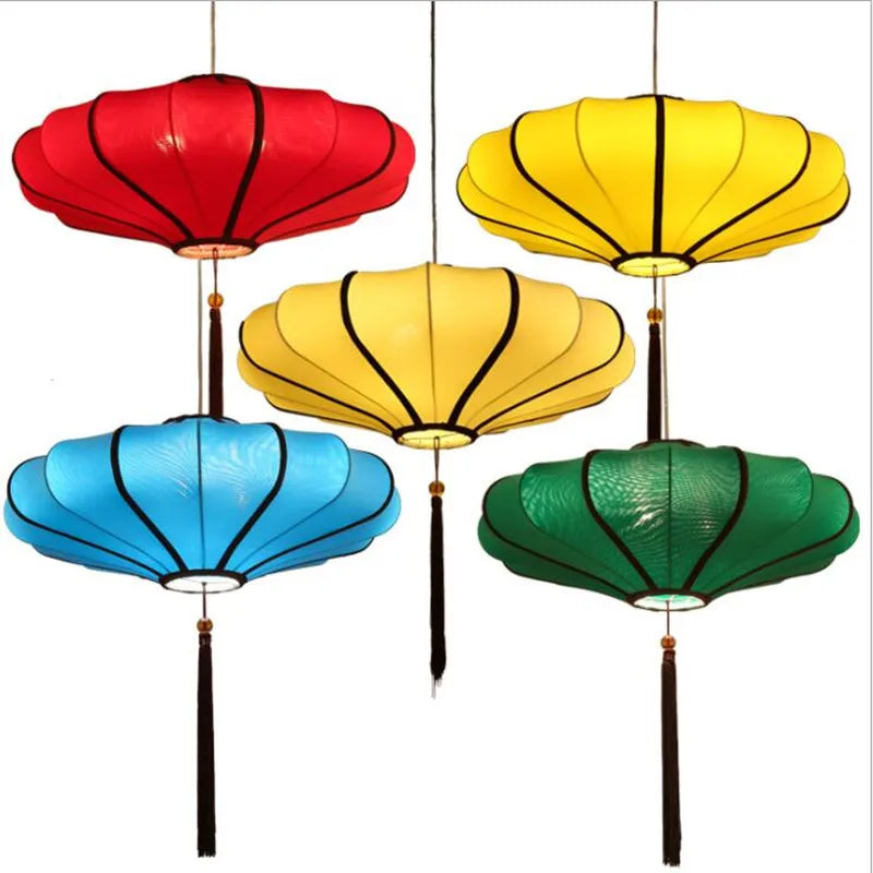 lustre en tissu chinois pour restaurants et hôtels - vue 1 sur 11