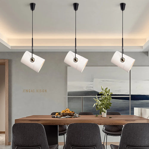 lustre rotatif nordique style loft moderne en tissu - vue 4 sur 5