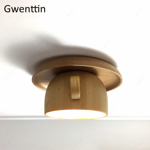 plafonnier nordique en bois design moderne luminaire décoratif - vue 6 sur 7