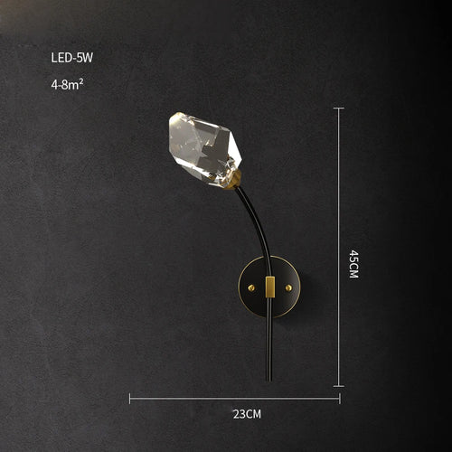 applique murale led postmoderne en cuivre et cristal - vue 14 sur 22