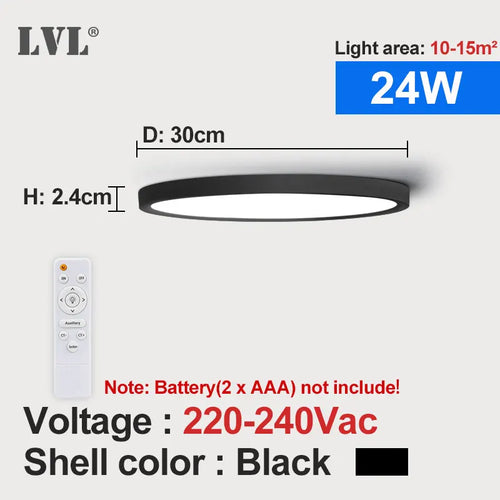plafonnier led moderne télécommandé à intensité variable - vue 9 sur 14