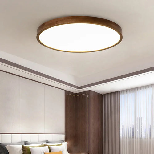 Lustre moderne LED bois acrylique - vue 5 sur 15