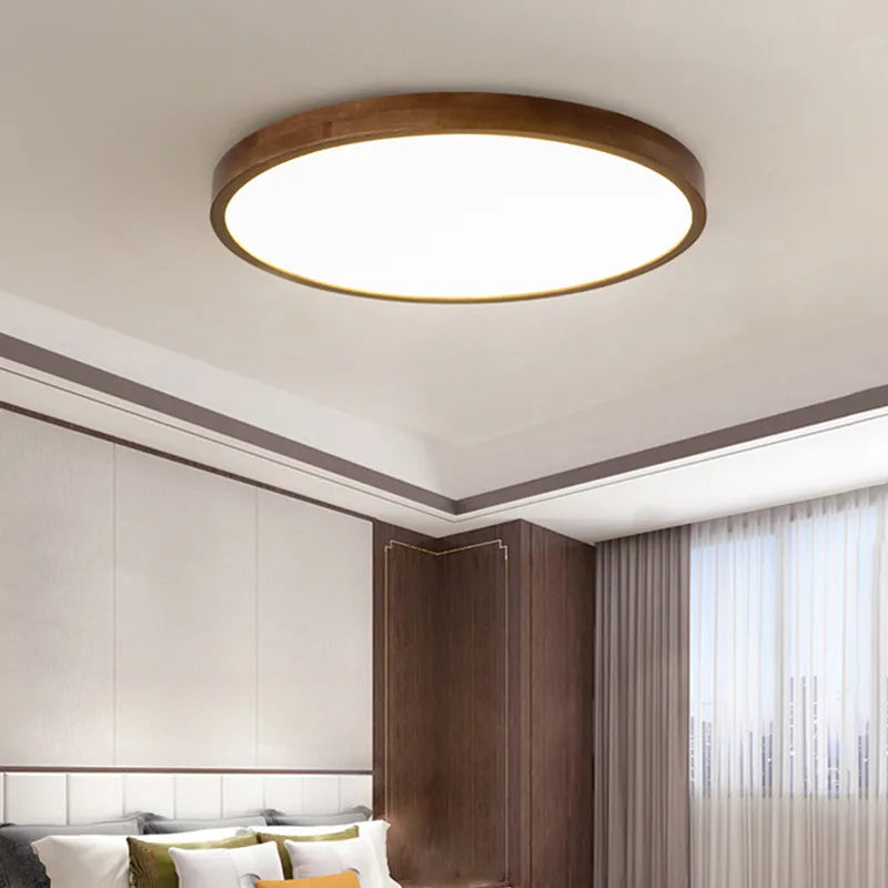 Lustre moderne LED bois acrylique - vue 5 sur 15