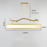 lustre moderne en cuivre design branche d'arbre décoratif intérieur