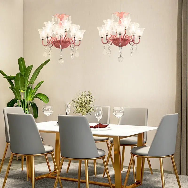 mini suspension créatives avec abat-jour en verre et cristal - vue 3 sur 21