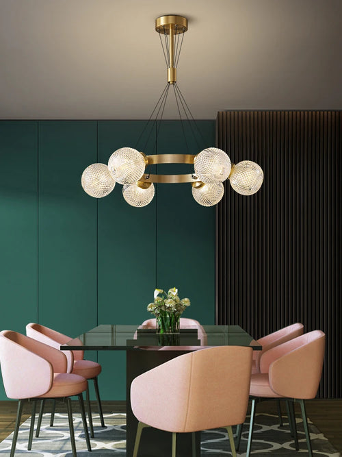 lustre en cuivre postmoderne design nordique pour éclairage élégant - vue 5 sur 10