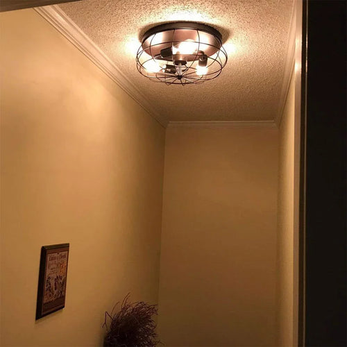 3 têtes Loft Vintage lumière industrielle luminaire couloir porche chambre plafonnier salon lampe lanterne - vue 4 sur 9