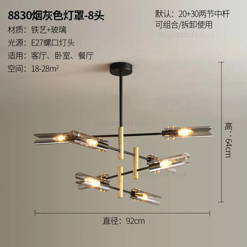 lustre en verre au design nordique et créatif - vue 10 sur 12