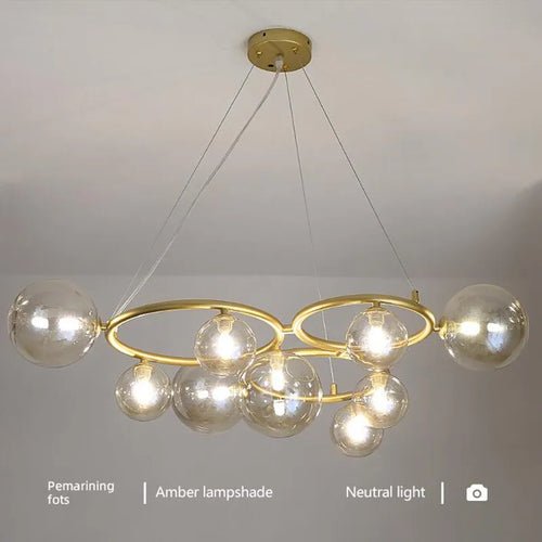 suspension moderne en verre avec ampoule incluse pour décoration intérieure - vue 3 sur 16