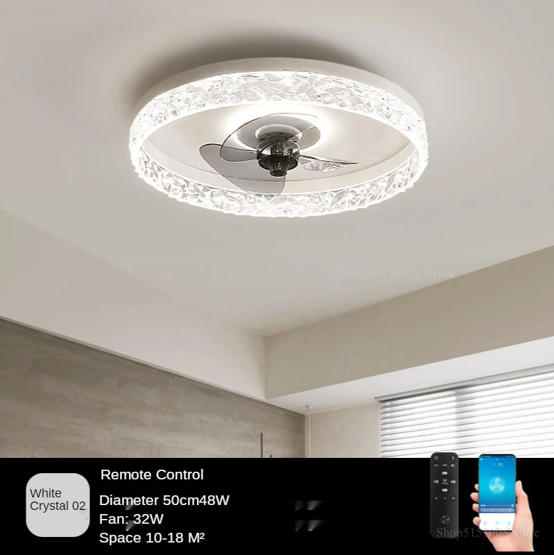 plafonnier moderne à leds avec ventilateur et 3 luminosités - vue 14 sur 18