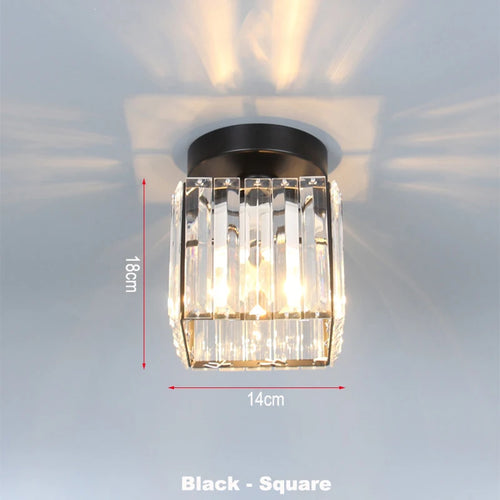plafonnier cristal led lumières carré rond salon - vue 7 sur 11