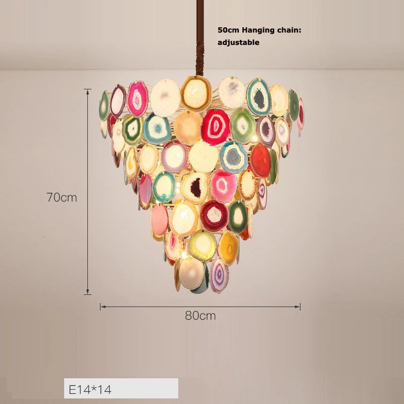 lustre design moderne en agate colorée pour intérieur - vue 8 sur 15