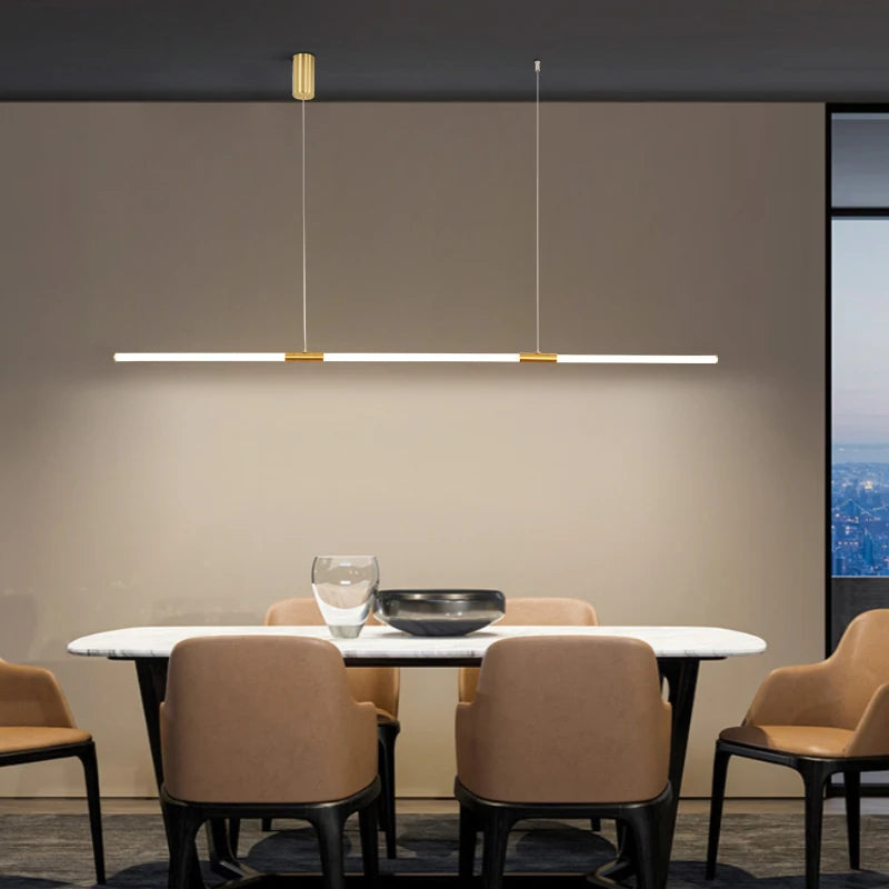 Lustre design style cuivre placage moderne LED - vue 3 sur 8