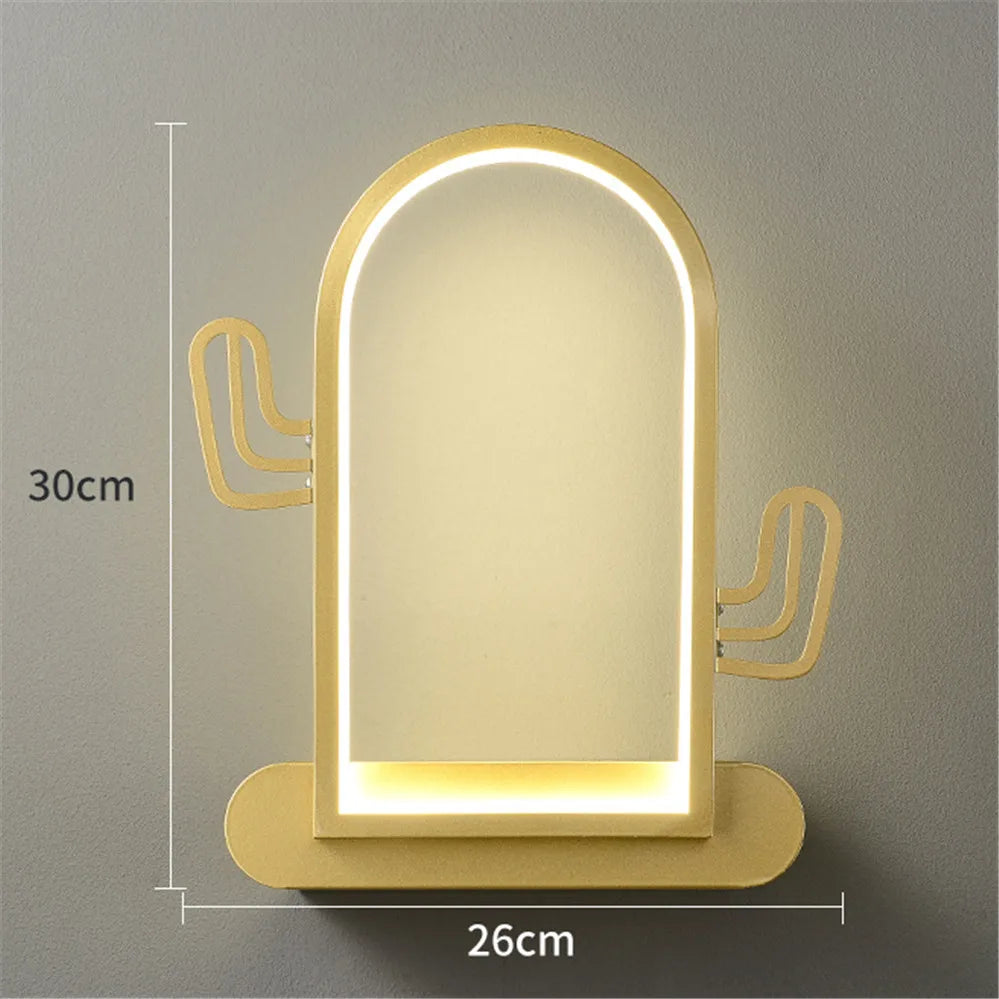 étagère métallique coeur nordique avec lampe led murale pour enfants - vue 5 sur 10