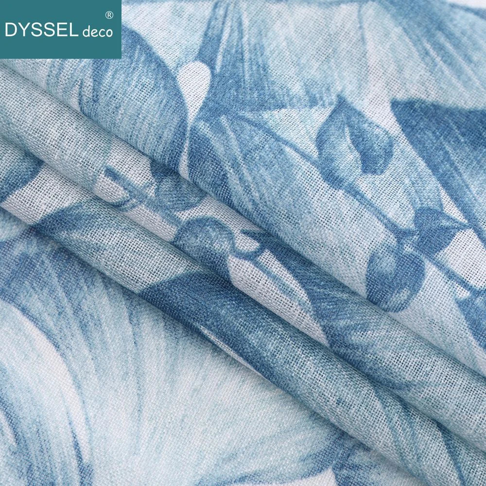 Voilage tulle transparent motif floral style européen salon chambre - vue 6 sur 6