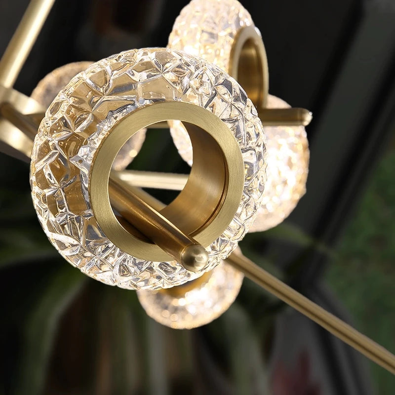 lustre de luxe en cuivre design minimaliste pour éclairage créatif - vue 6 sur 10