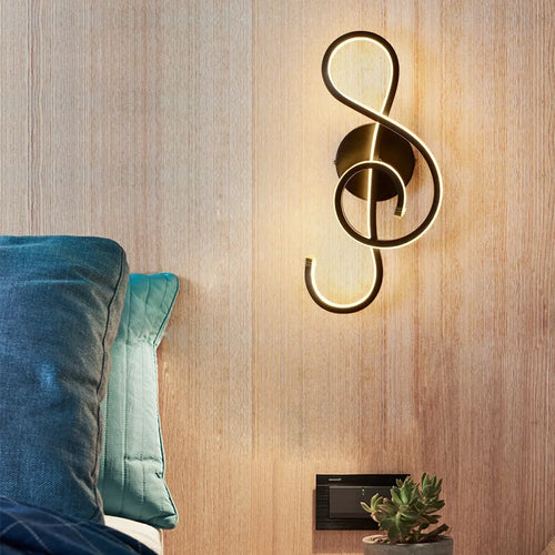 applique murale led en forme de clé de musique - vue 2 sur 8