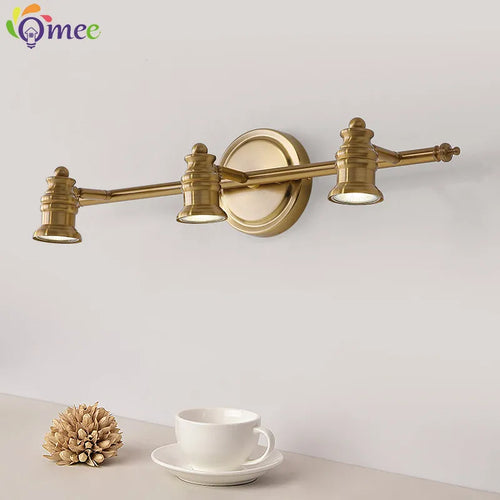 Vintage salle de bains miroir lumières LED vanité applique 2/4 têtes Bronze chambre maquillage miroir avant lampes hôtel maison éclairage intérieur - vue 2 sur 13