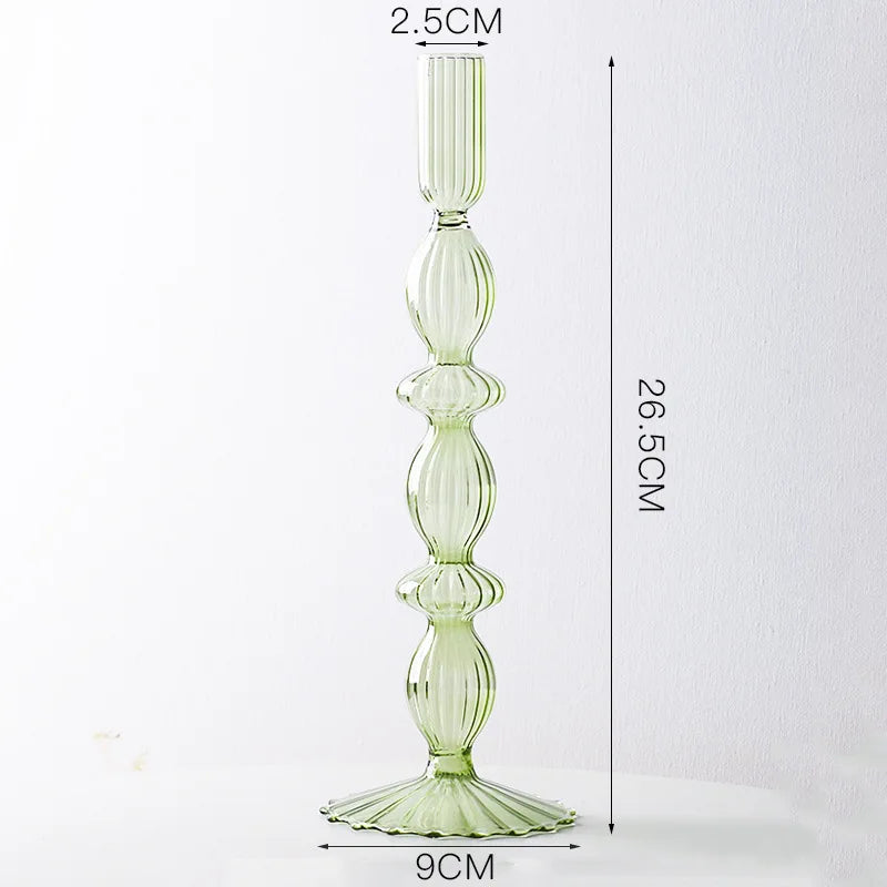 bougeoirs chandeliers décoration de mariage en cristal et verre - vue 6 sur 12
