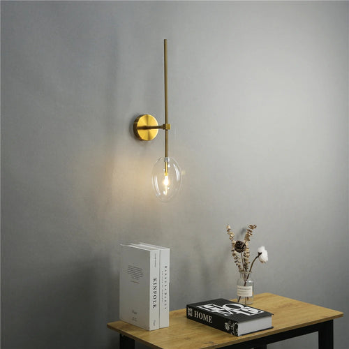 applique murale led moderne avec abat-jour en verre transparent - vue 5 sur 7