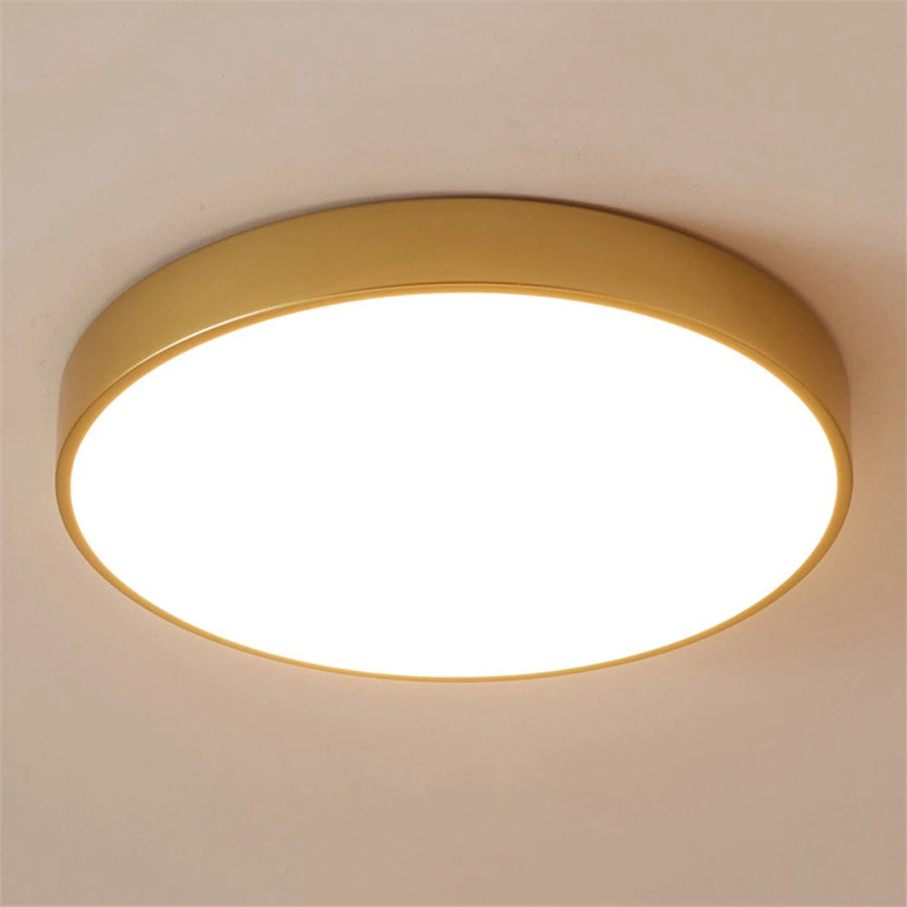 Ultra-mince 5 cm Or LED Plafonnier Moderne Rond Montage En Surface Plafonnier Panneau Lampe Télécommande Lumière Pour Foyer Chambre - vue 4 sur 9