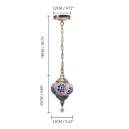 suspension turque en verre mosaïque artisanale décoration méditerranéenne - vue 23 sur 27