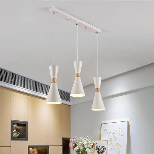 suspension moderne en bois créative macaron - vue 2 sur 17