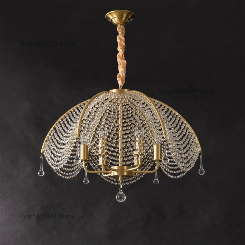 lustre en cristal et cuivre style nordique pour toute la maison - vue 3 sur 9