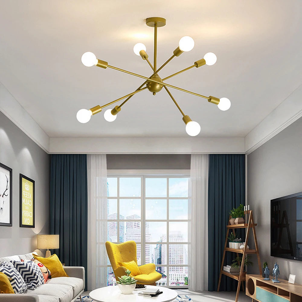 Plafond moderne à LEDs lustre lumière salon chambre industrielle spoutnik lustres suspension lampe créative éclairage maison décor - vue 5 sur 16