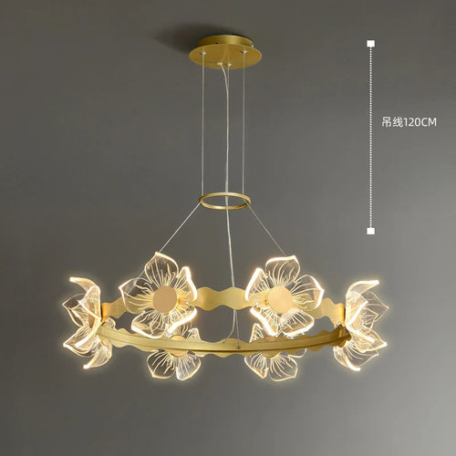 lustre moderne en forme de pétale avec éclairage led - vue 3 sur 7