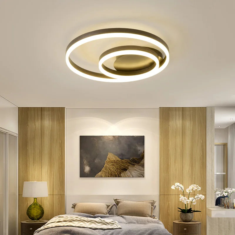 1/2/3 Rings LED Ceiling Lights For Bedroom Dining Room Living Room Kitchen Studyroom Villa Foyer Office Indoor Simple Home Lamps - vue 4 sur 10
