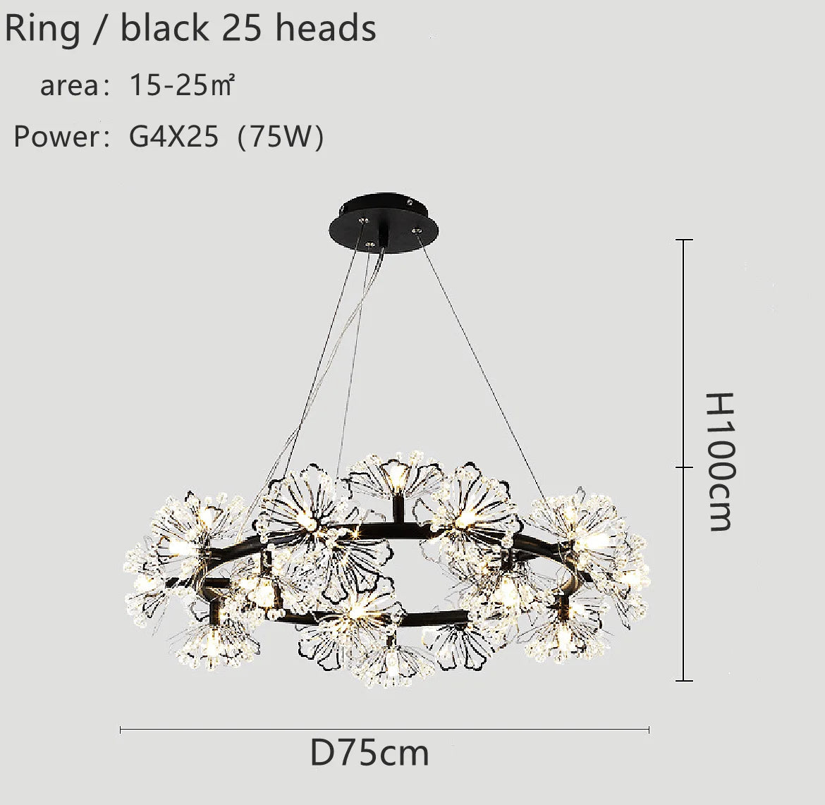 lustre moderne luxe en led pour éclairage intérieur - vue 14 sur 19