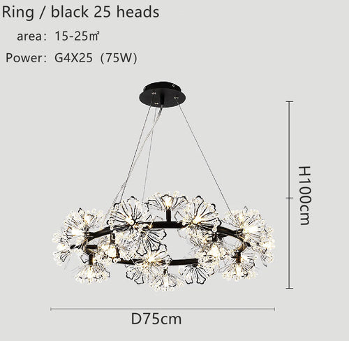 lustre moderne luxe en led pour éclairage intérieur - vue 14 sur 19