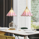 lampe de chevet moderne en verre avec décor floral suspendu