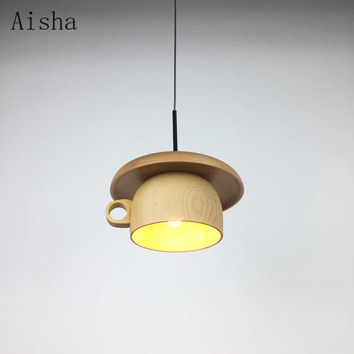 suspension créative en forme de tasse à café en bois - vue 4 sur 7