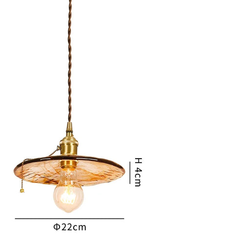 suspension led style japonais en bois cuivre réglable vintage - vue 13 sur 21