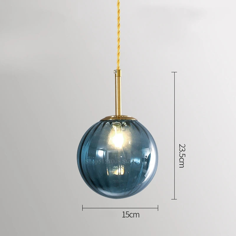 suspension LED en verre design moderne simpliste - vue 10 sur 12