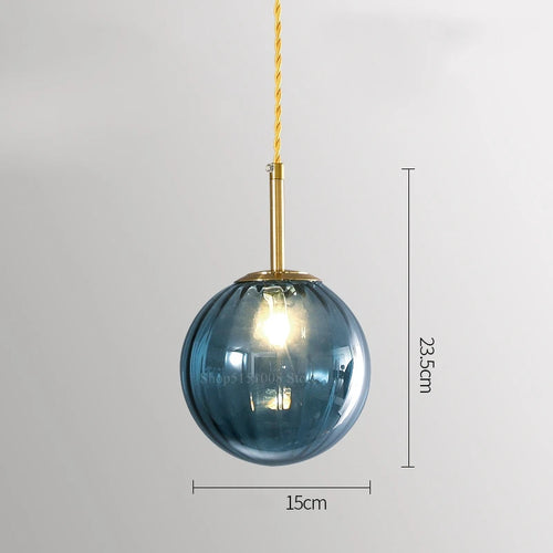 suspension LED en verre design moderne simpliste - vue 11 sur 12
