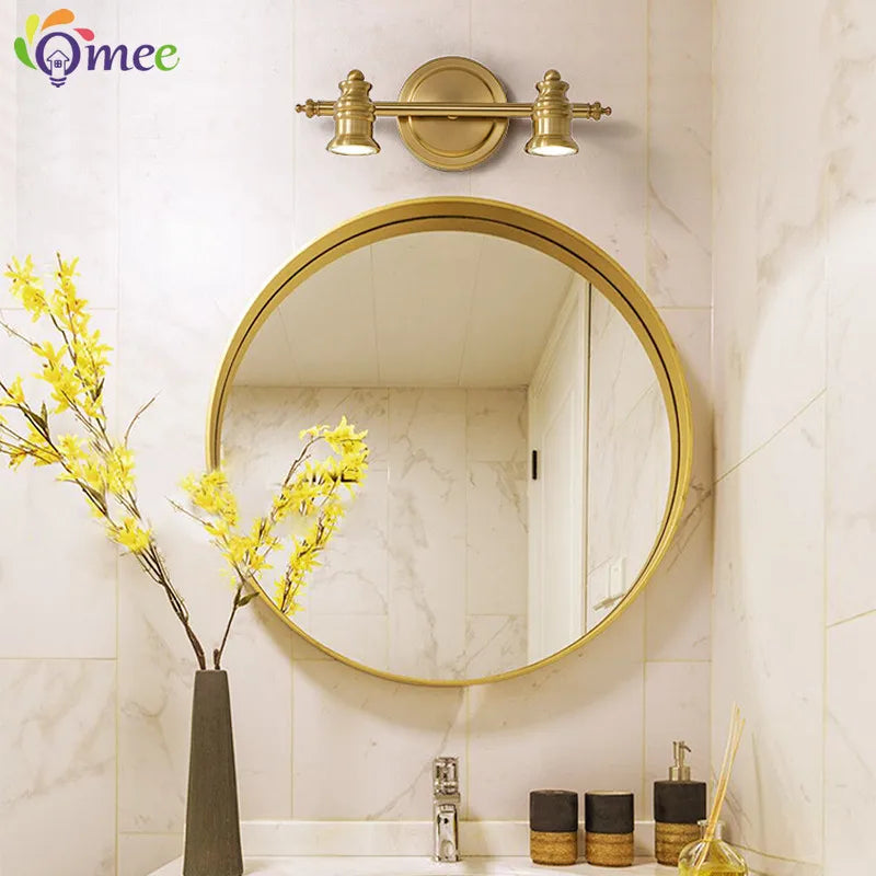Vintage salle de bains miroir lumières LED vanité applique 2/4 têtes Bronze chambre maquillage miroir avant lampes hôtel maison éclairage intérieur - vue 5 sur 13