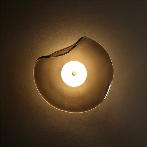applique murale led moderne en verre éclairage surface incurvée - vue 2 sur 7