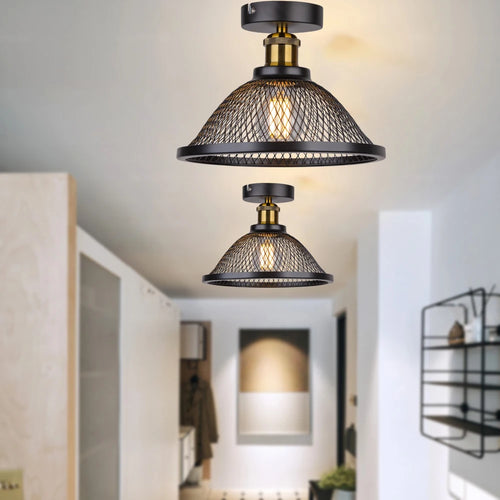 plafonnier moderne à leds style vintage industriel rétro loft - vue 2 sur 9