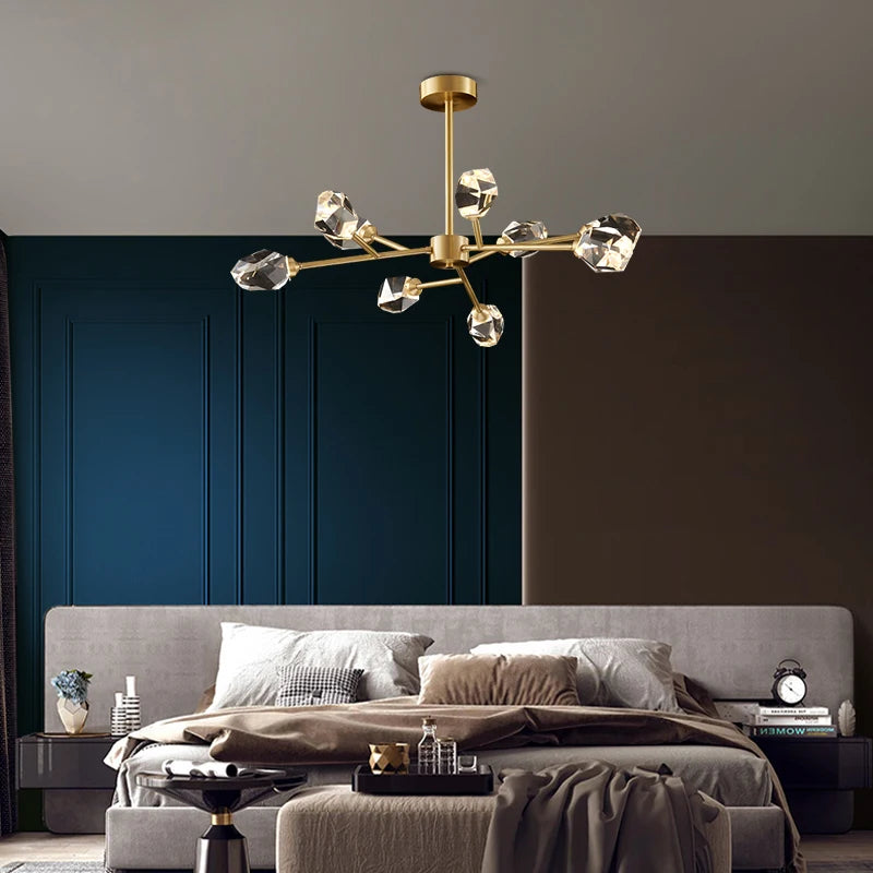 lustre en cristal moderne pour décoration intérieure élégante et luxueuse - vue 4 sur 11